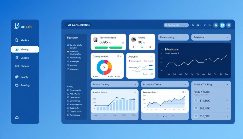 Interface moderne du portail consultant Umalis avec fonctionnalités IA pour la prospection en portage salarial