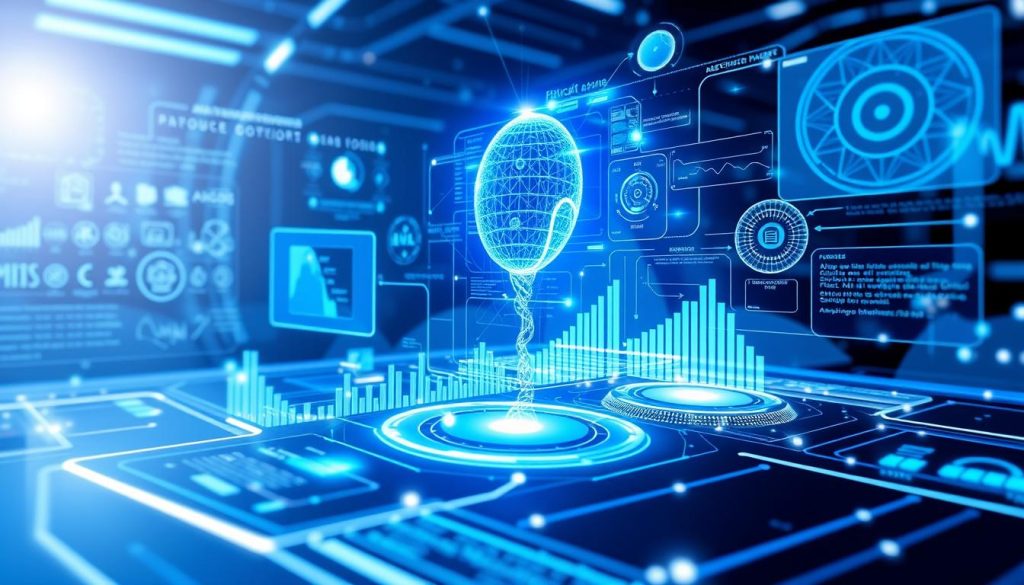 Représentation futuriste des évolutions de l'IA d'Umalis pour la prospection en portage salarial