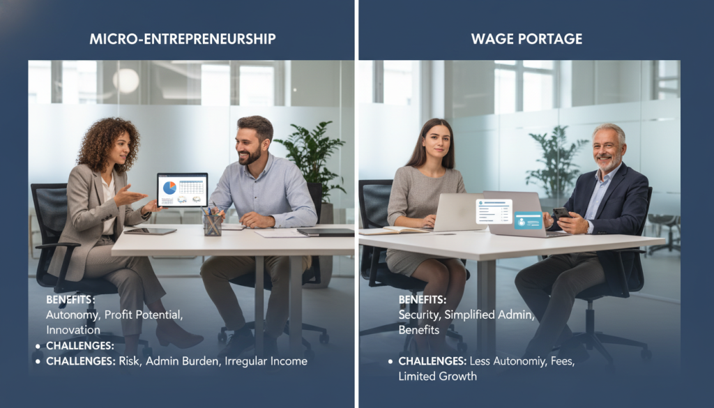 Comparaison entre micro-entrepreneur et portage salarial Comparaison entre micro-entrepreneur et portage salarial