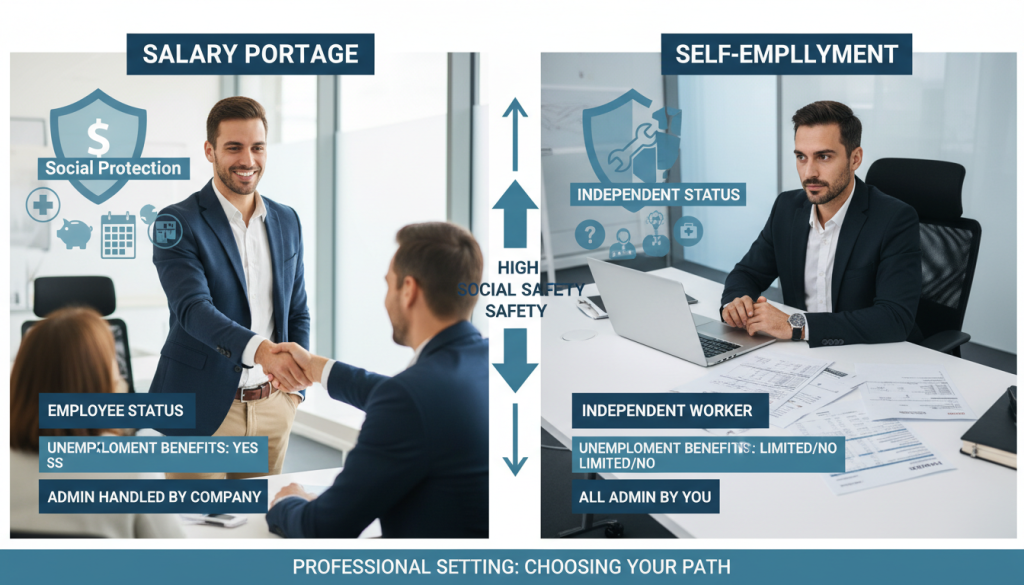 Découvrez les différences clés entre le portage salarial et l'auto-entrepreneuriat en matière de protection sociale. Découvrez les différences clés entre le portage salarial et l'auto-entrepreneuriat en matière de protection sociale.