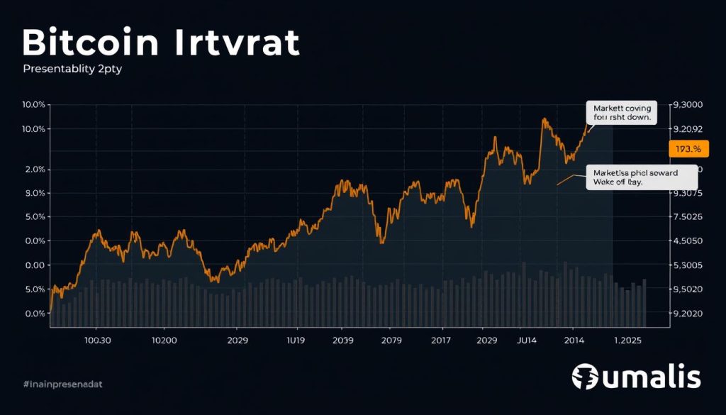 Graphique illustrant la volatilité historique du Bitcoin dans le contexte de la stratégie d'allocation masse salariale Umalis Group
