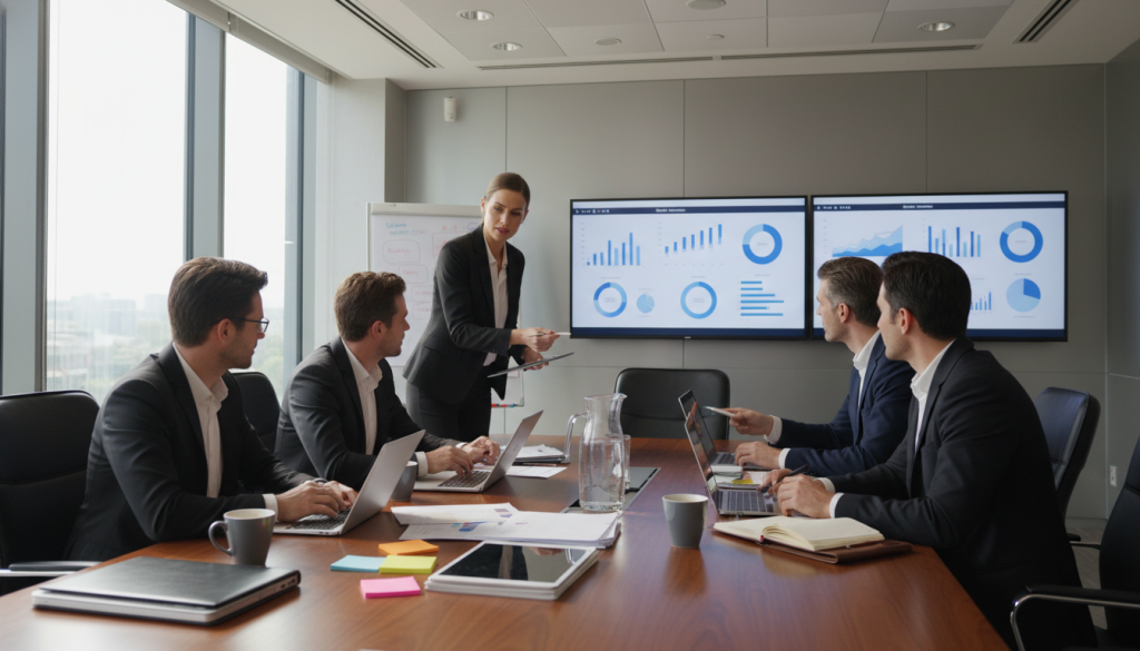 Image de consultants en réunion Image de consultants en réunion