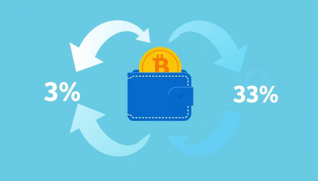 Visualisation graphique de la stratégie d'allocation Bitcoin masse salariale Umalis Group montrant le flux des 3% vers un portefeuille sécurisé